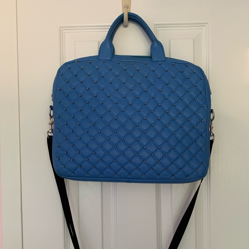 Rebecca Minkoff Laptop Bag in Blue with Studs